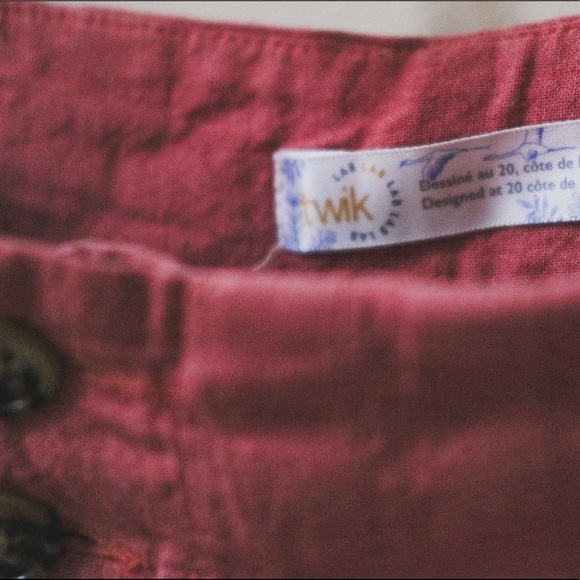 Salmon High-Waisted Linen Pants - Picture 4 of 4